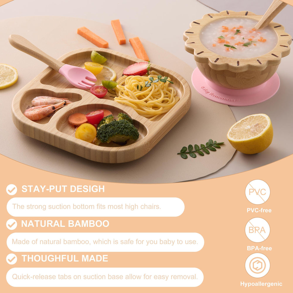 BABY REMEMBER self-feeding training set encourages early healthy eating habits