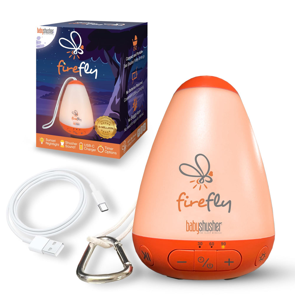 Baby Shusher Firefly in the nursery supports restful nights with a soft glow.