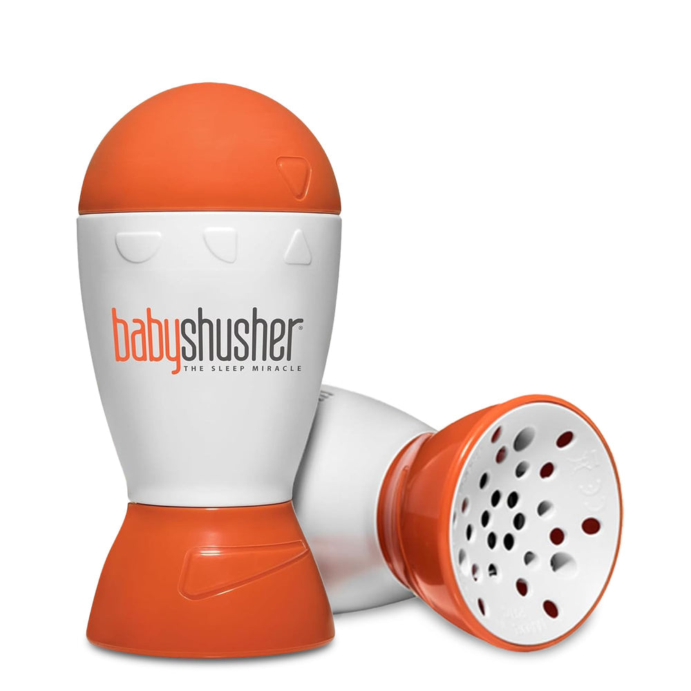 Baby Shusher portable sound machine in use soothing a sleeping baby