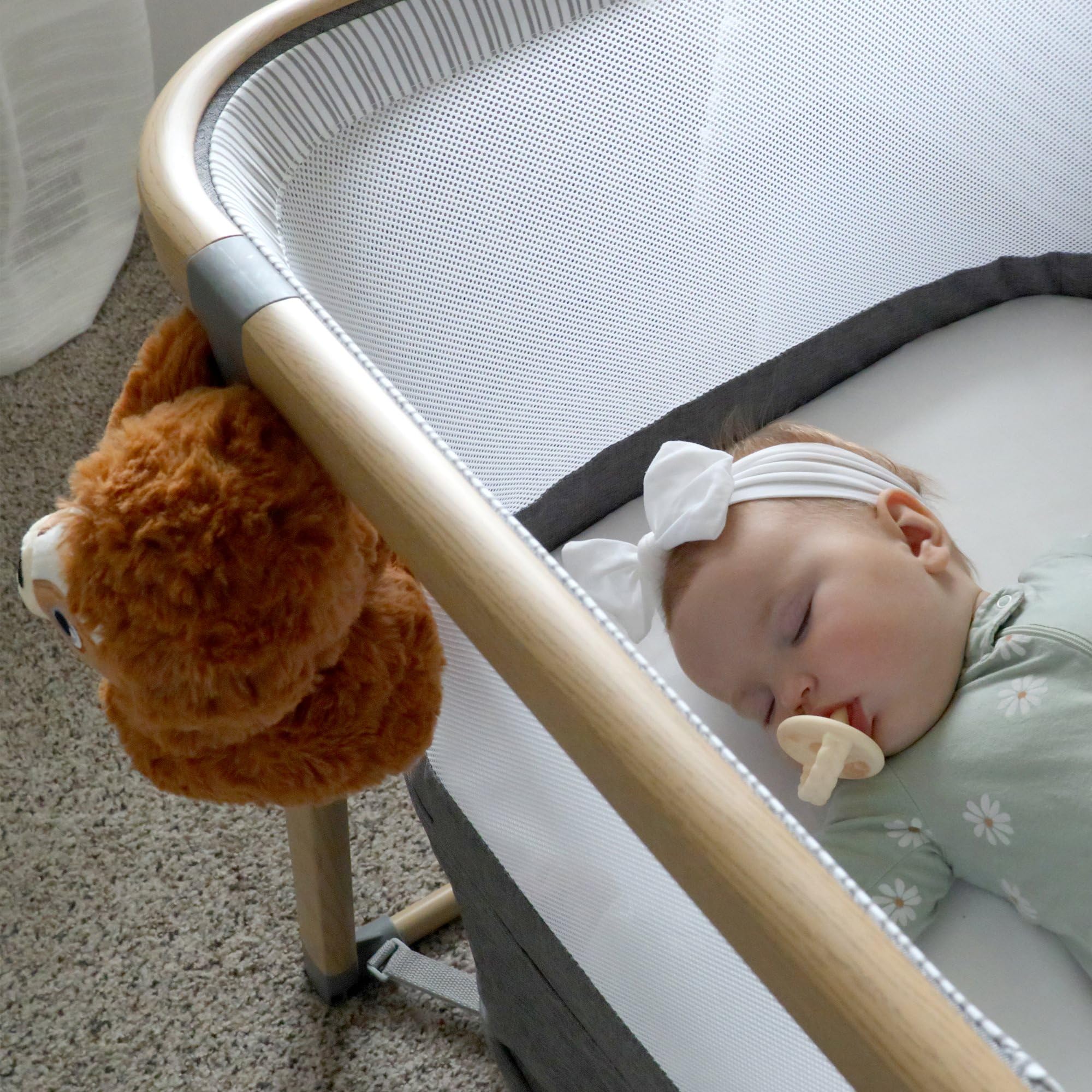 Baby Shusher Sloth placed on nightstand for bedtime routine