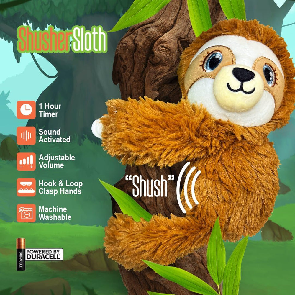 Baby Shusher Sloth adjustable volume control for personalized quieting