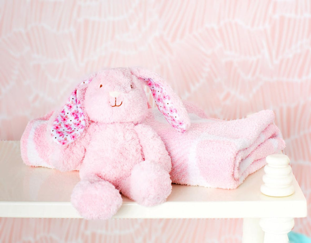 Baby Starters chenille blanket during tummy time for gentle playtime comfort