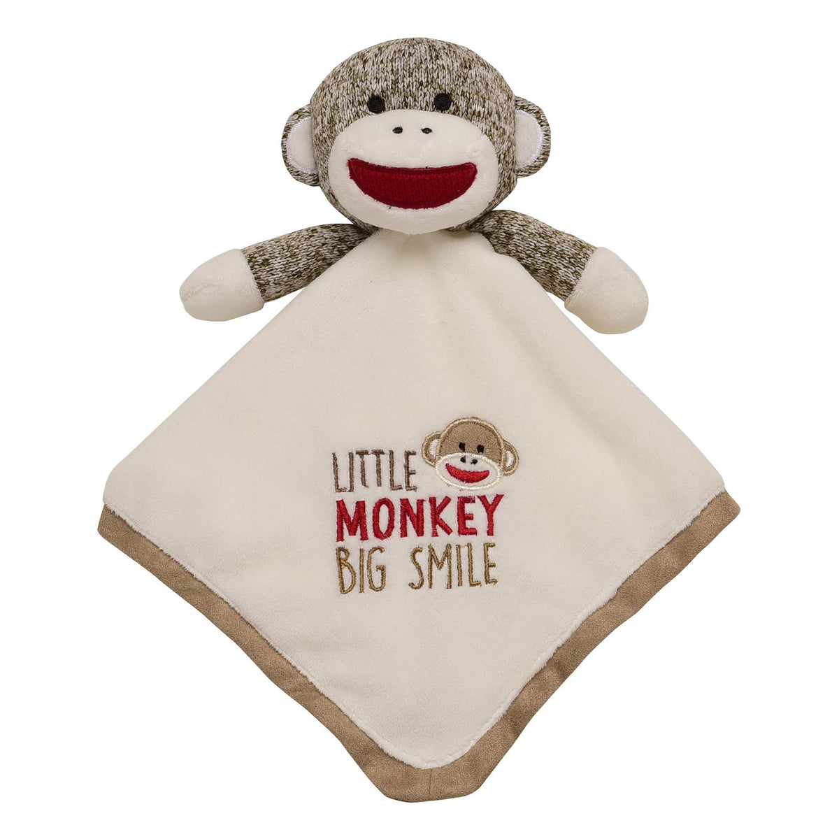 Baby Starters Snuggle Buddy sock monkey head with rattle for sensory play