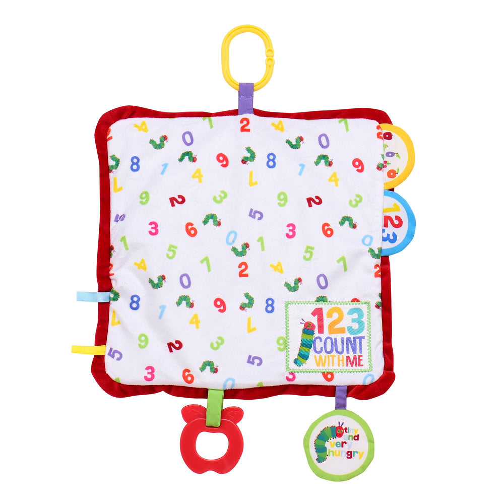 Very Hungry Caterpillar blanket crinkle texture close-up for tactile exploration