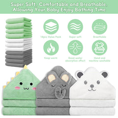 Baby towels hooded 80x80 cm provides generous coverage after baths.