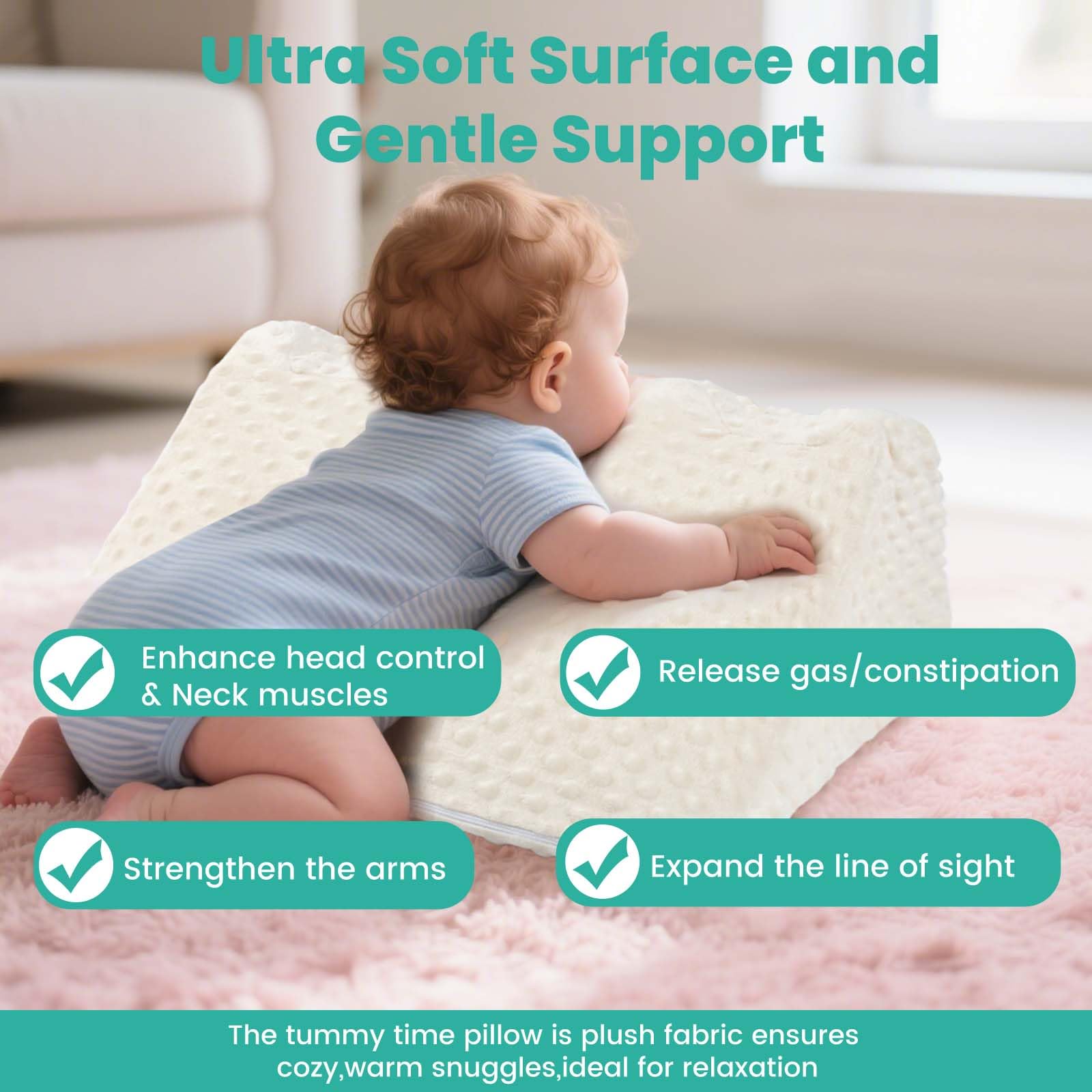 Baby Tummy Time Prop aids burping with supportive positioning