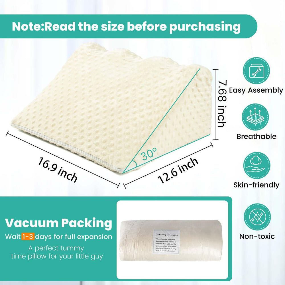 Baby Tummy Time Prop plush cover on skin-friendly fabric for easy cleaning