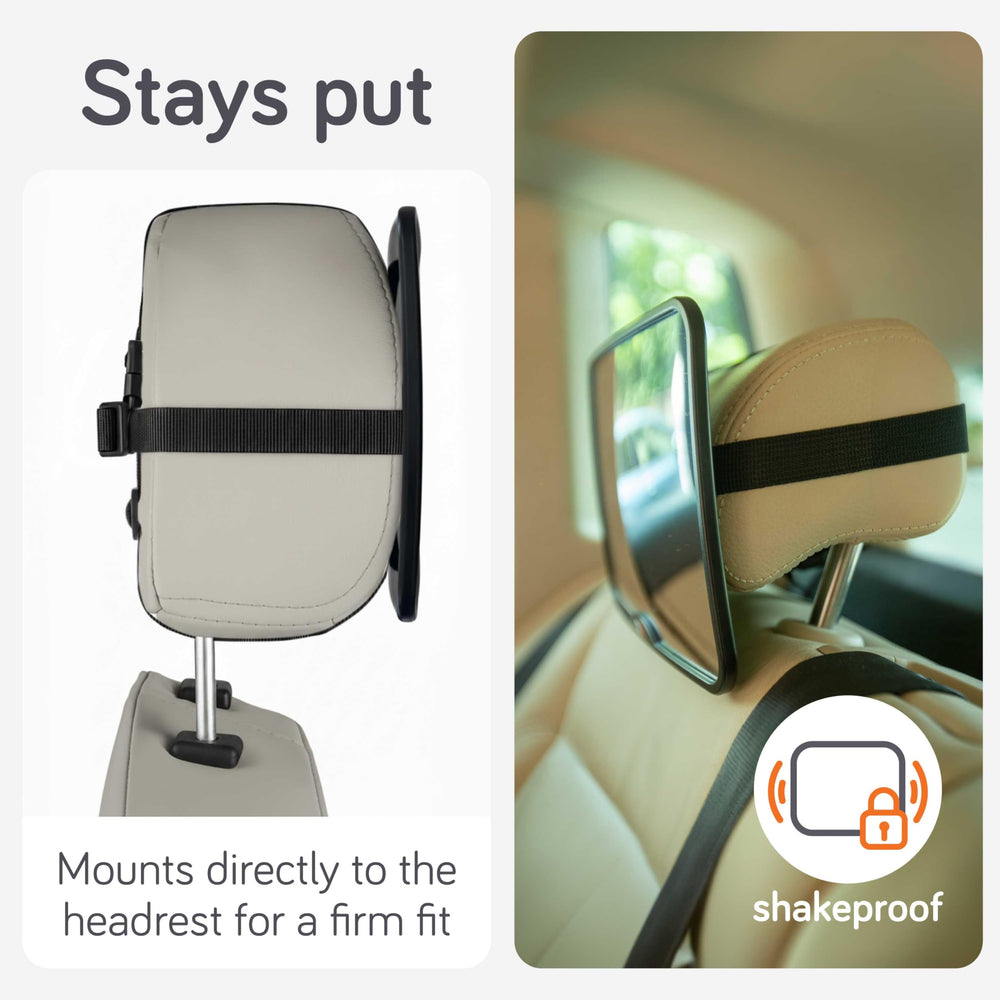 Baby Uma Baby Car Mirror easy installation with headrest straps for quick setup
