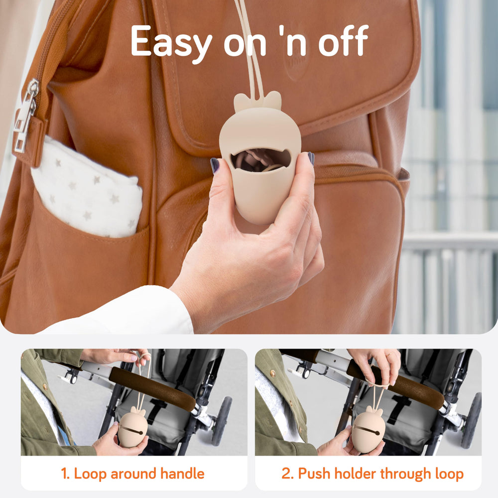 Baby Uma pacifier holder case keeps pacifiers clean and protected during use