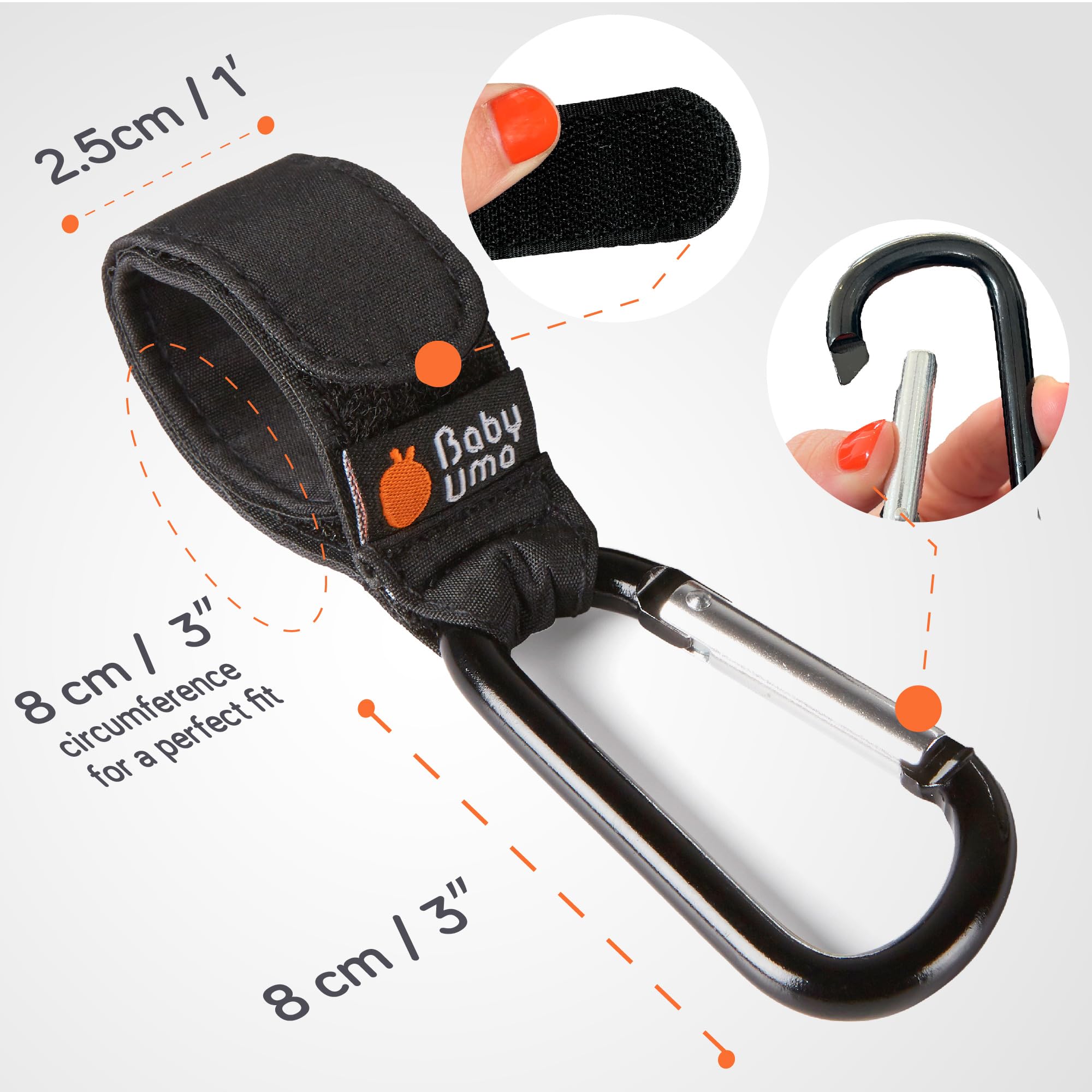 Baby Uma minimalist design blends with any stroller vibe.