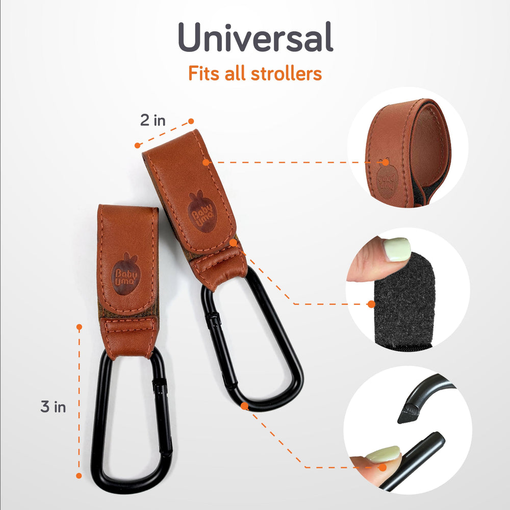 Baby Uma stroller hooks also suit wheelchairs and mobility devices