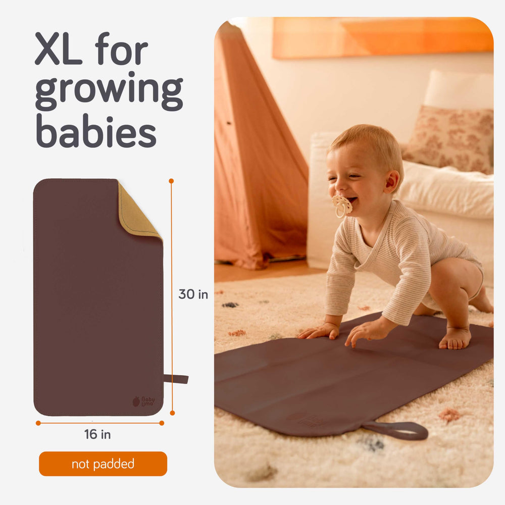 Baby Uma wipe-clean surface makes quick cleanup after messy moments.