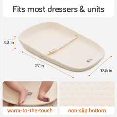 Non-slip bottom keeps Baby Uma changing pad steady on any surface