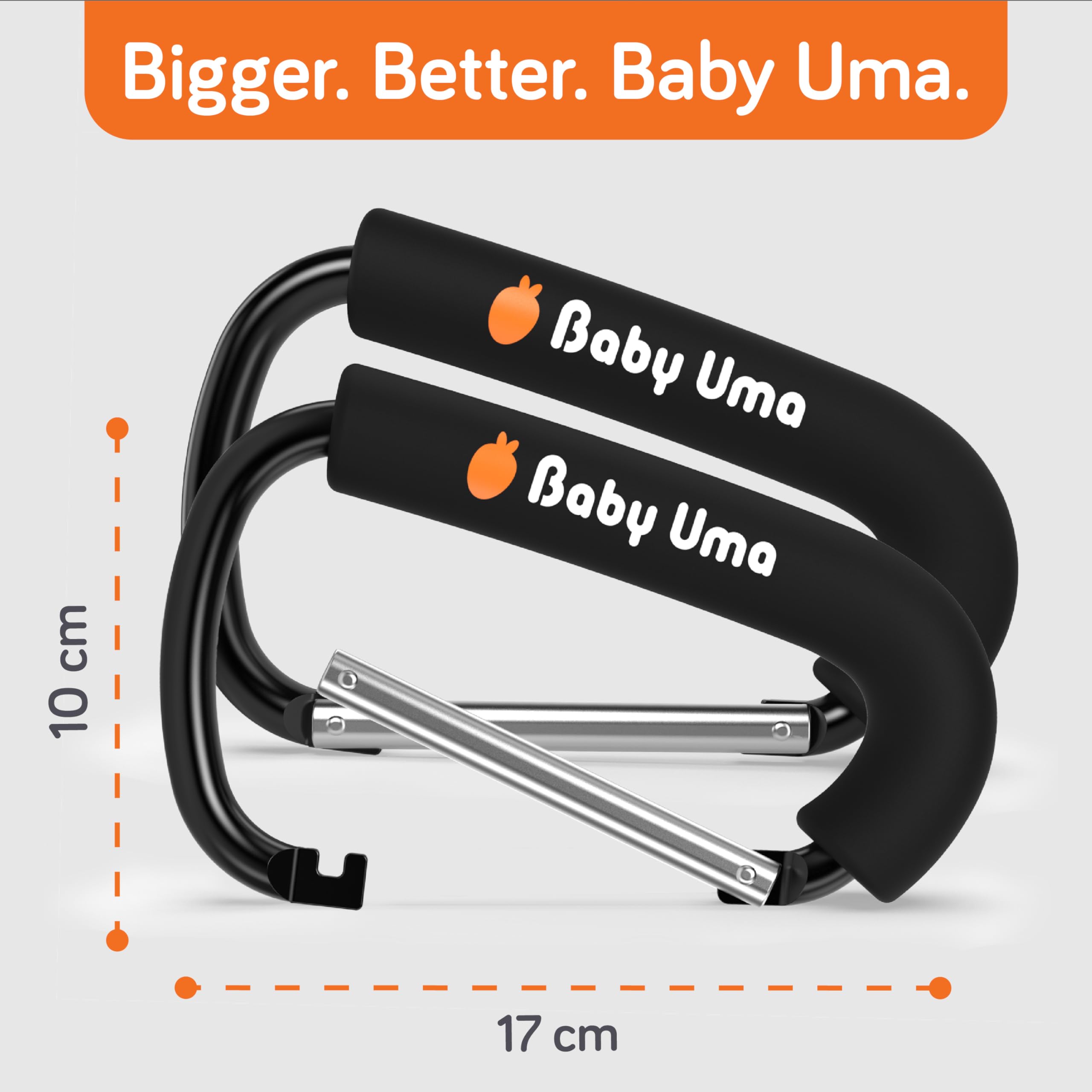 Baby Uma XL hooks used as versatile travel accessory for bags and gear