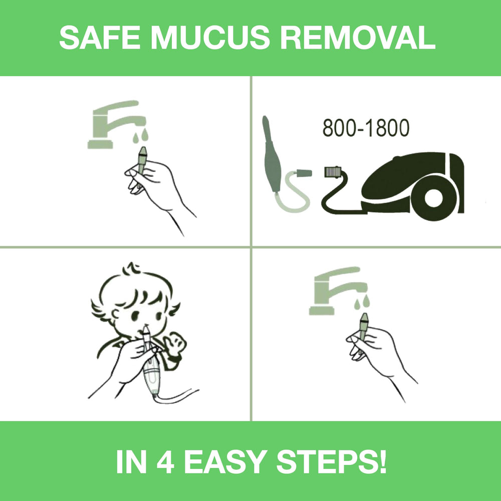 BABY-VAC transparent chamber highlights collected mucus for easy monitoring.