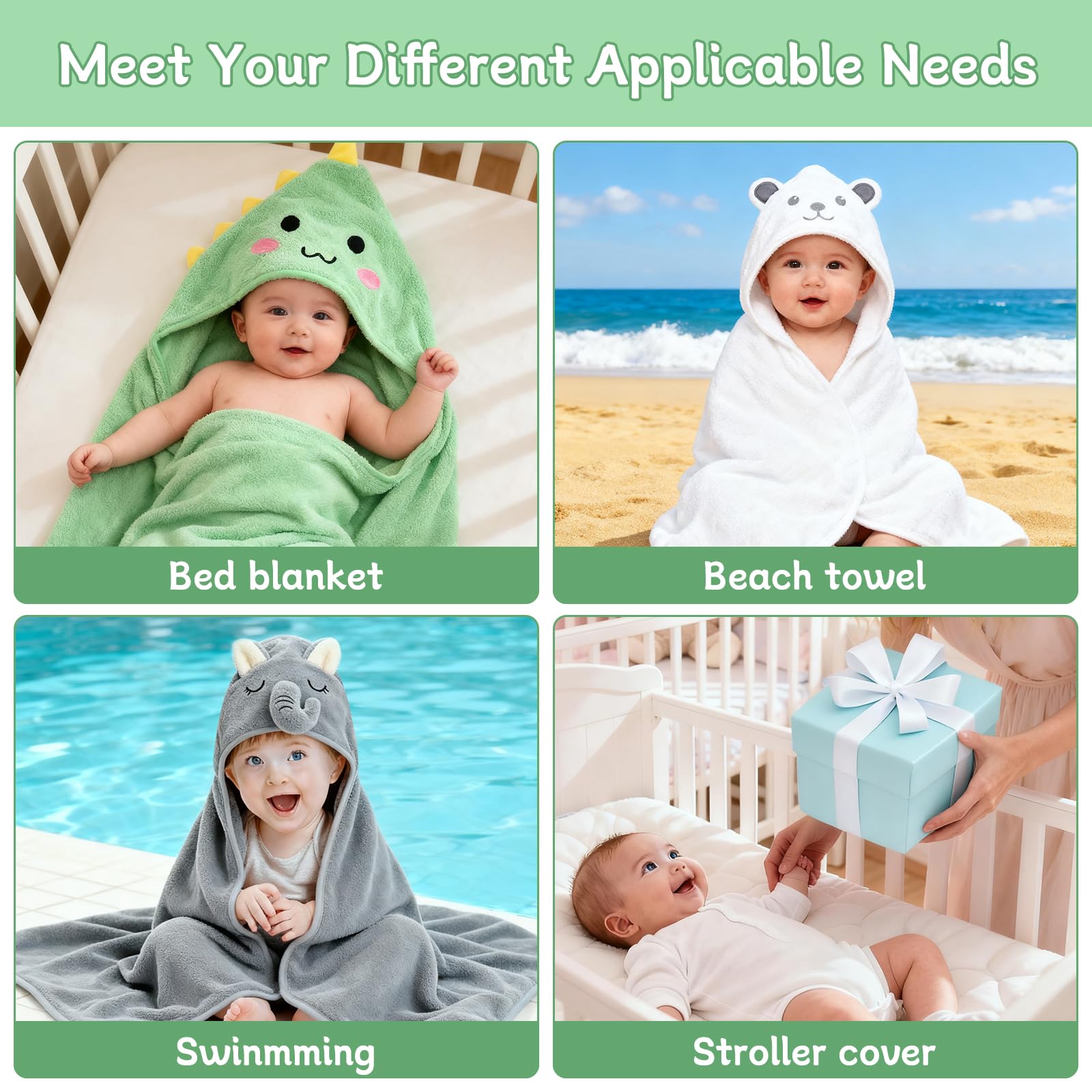 Baby washcloths provide gentle cleansing and fast absorption.