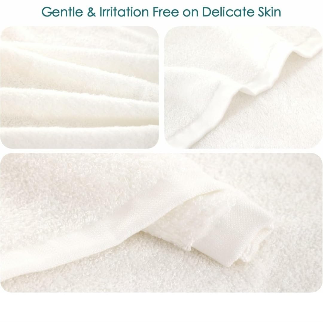 White bamboo washcloths stay soft wash after wash.