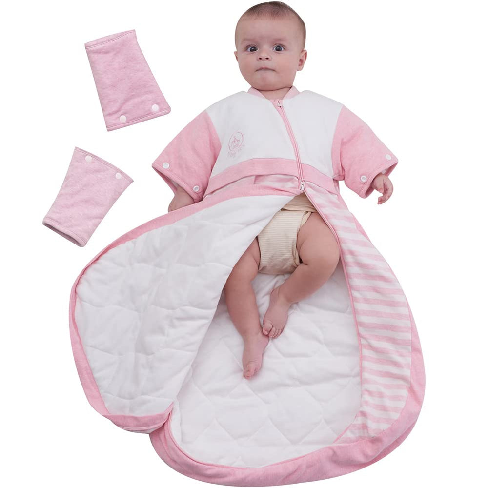 Babyah Kids Wearable Blanket detachable sleeves closeup with plush warmth for naptime comfort