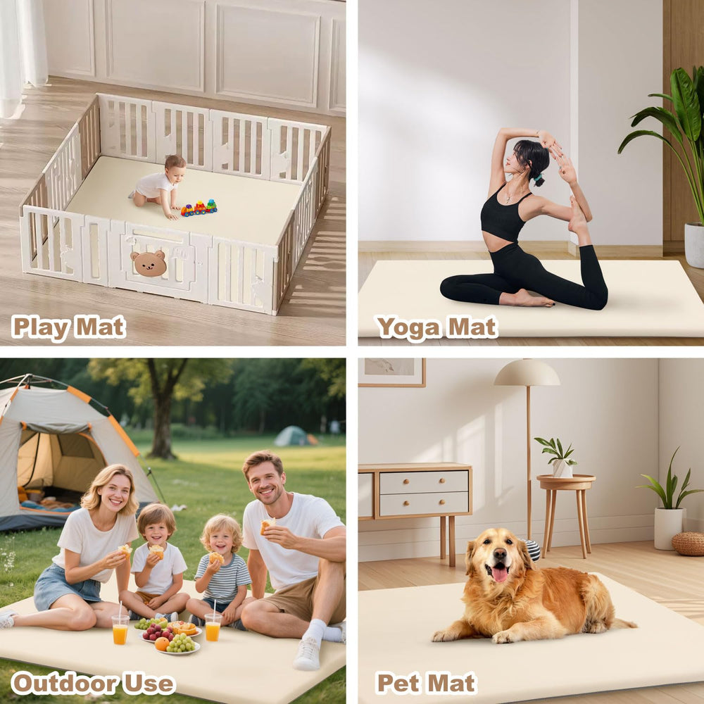 BabyAlly Baby Play Mat vegan leather surface, waterproof and easy to wipe.