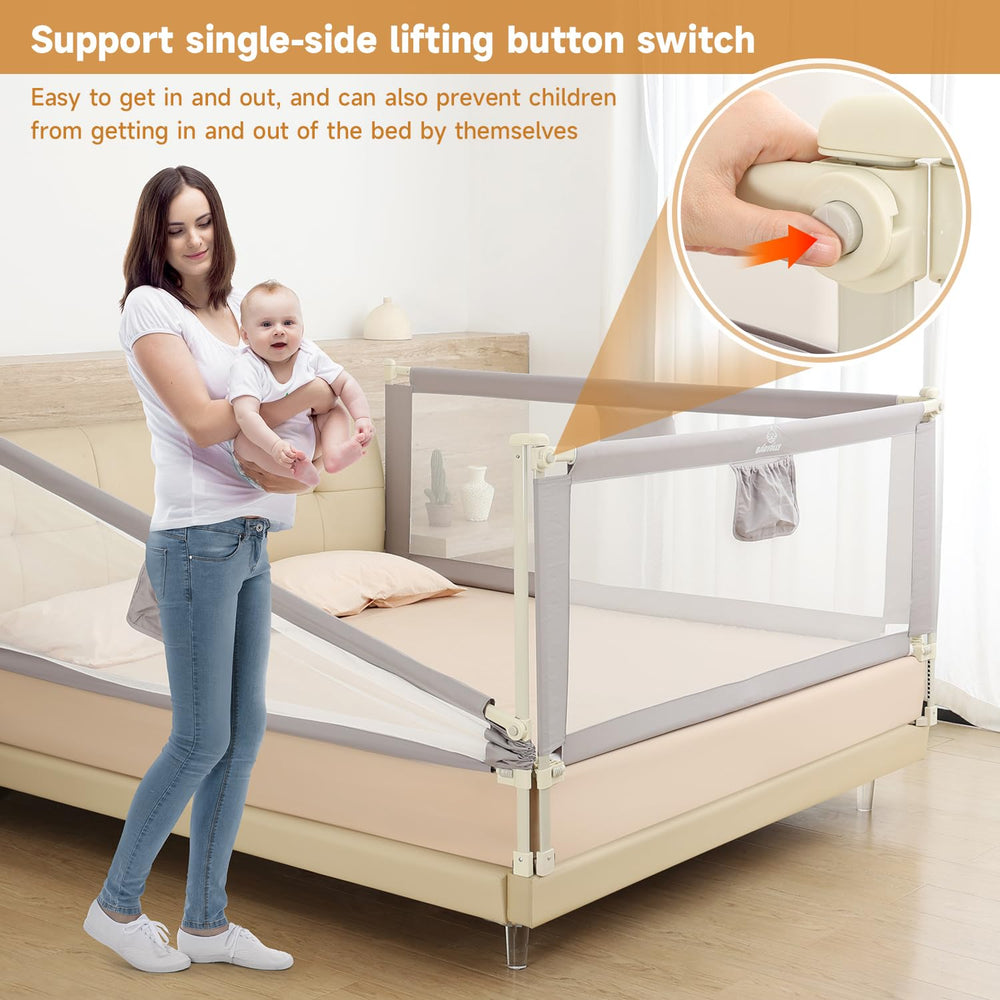 BabyAlly bed rail child lock ensures controlled entry without drilling