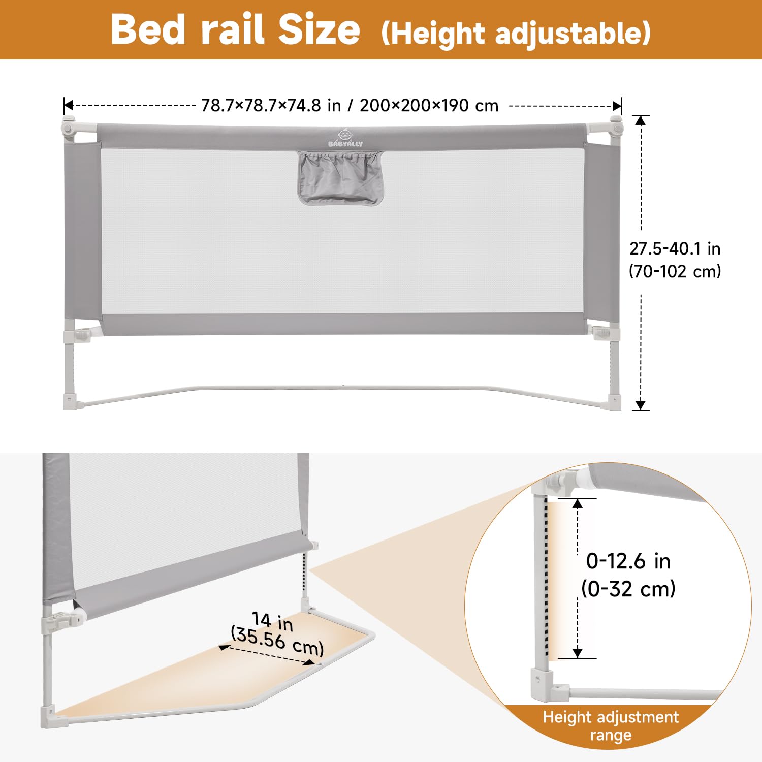 BabyAlly king-size fit confirms compatibility with wide beds.