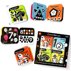 BabyBibi floating bath books high-contrast pages highlights bold black-and-white images for early recognition