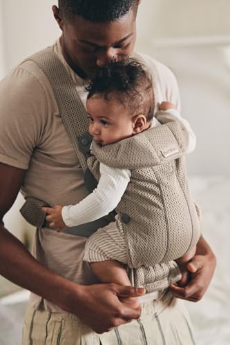 BabyBjörn Mini gray-beige newborn-to-12-months adjustable fit