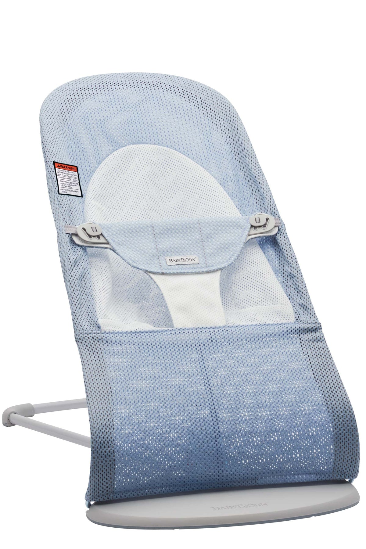BabyBjörn Bouncer Balance Soft frame in light grey offers ergonomic newborn comfort