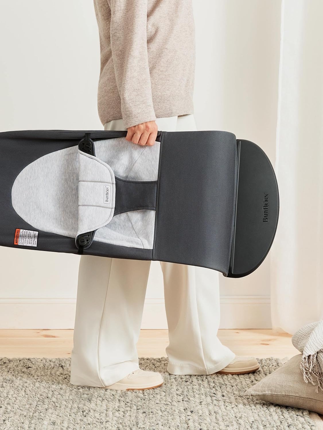 BabyBjörn Bouncer Balance Soft safety harness for secure, supervised use.