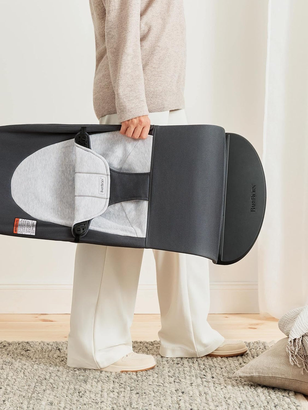 BabyBjörn Bouncer Balance Soft safety harness for secure, supervised use.