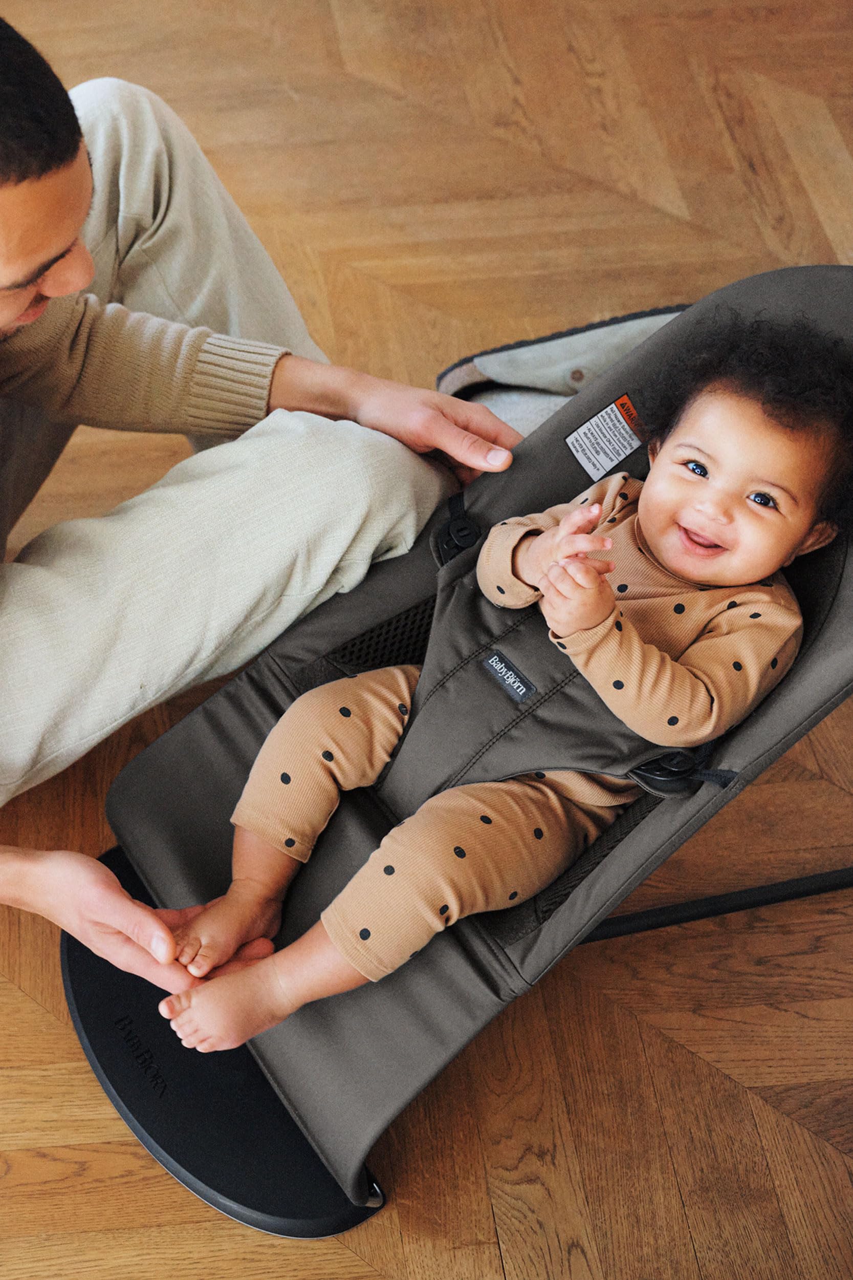 BabyBjörn Bouncer Balance Soft seat-turned toddler chair demonstrates 2-in-1 versatility