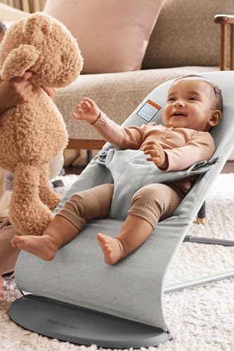BabyBjörn Bouncer Bliss natural-rocking-motion soothes baby with gentle sway.