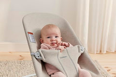 BabyBjörn Bouncer Bliss newborn seat mode supports sleepy newborn calm.