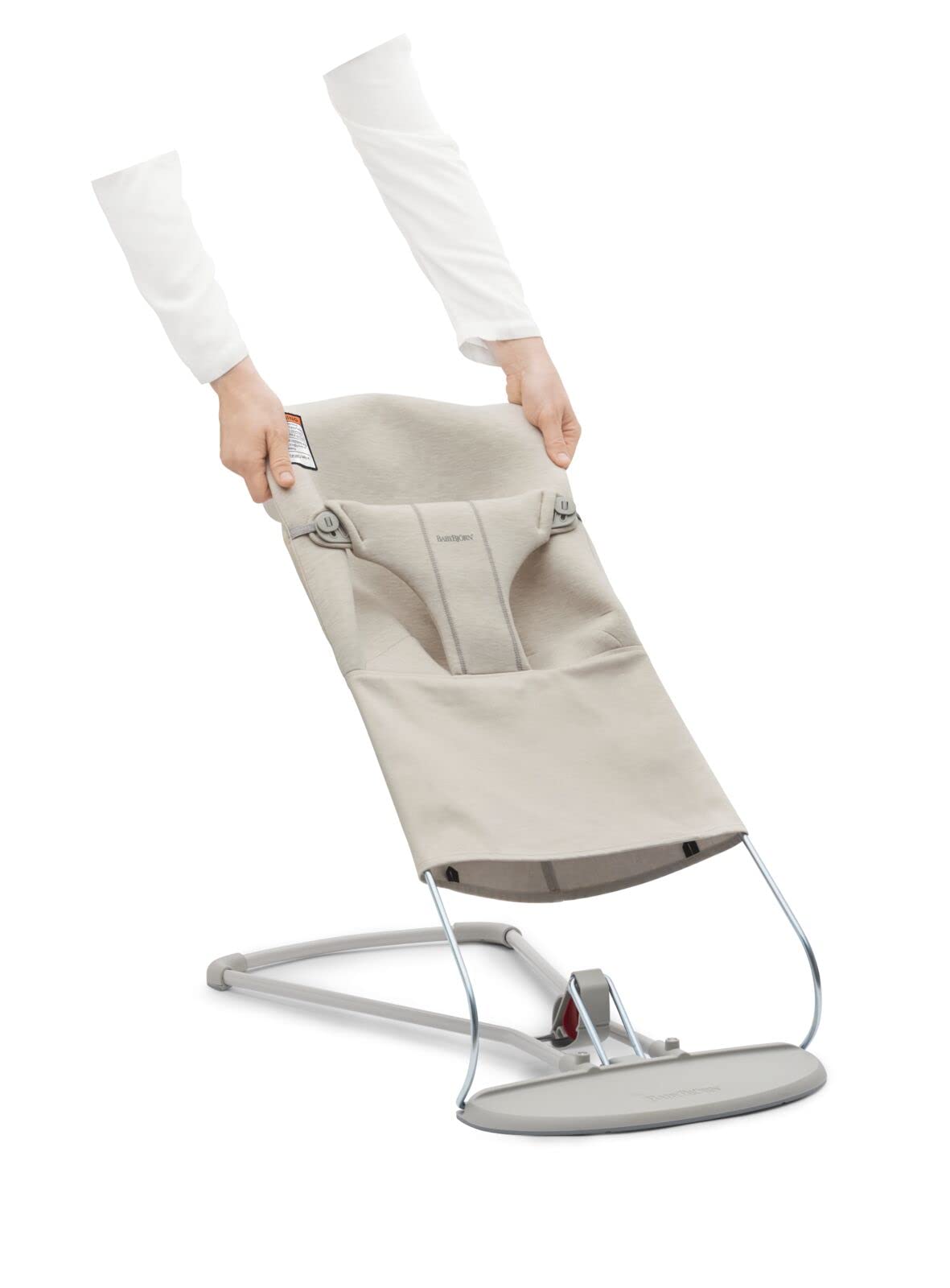 BabyBjörn Fabric Seat Bouncer Bliss mesh option keeps baby cool with airy support.