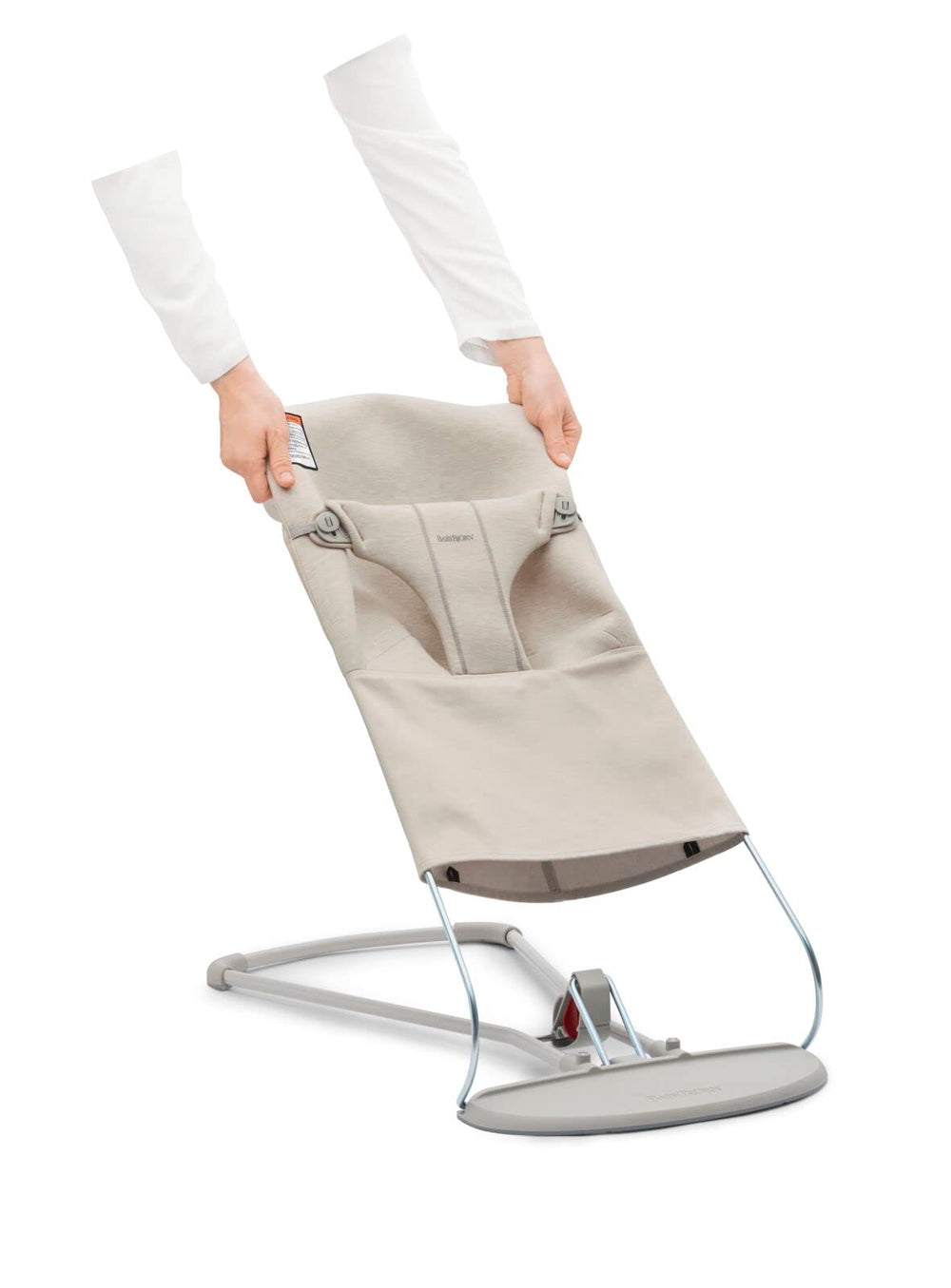 BabyBjörn Fabric Seat Bouncer Bliss mesh option keeps baby cool with airy support.