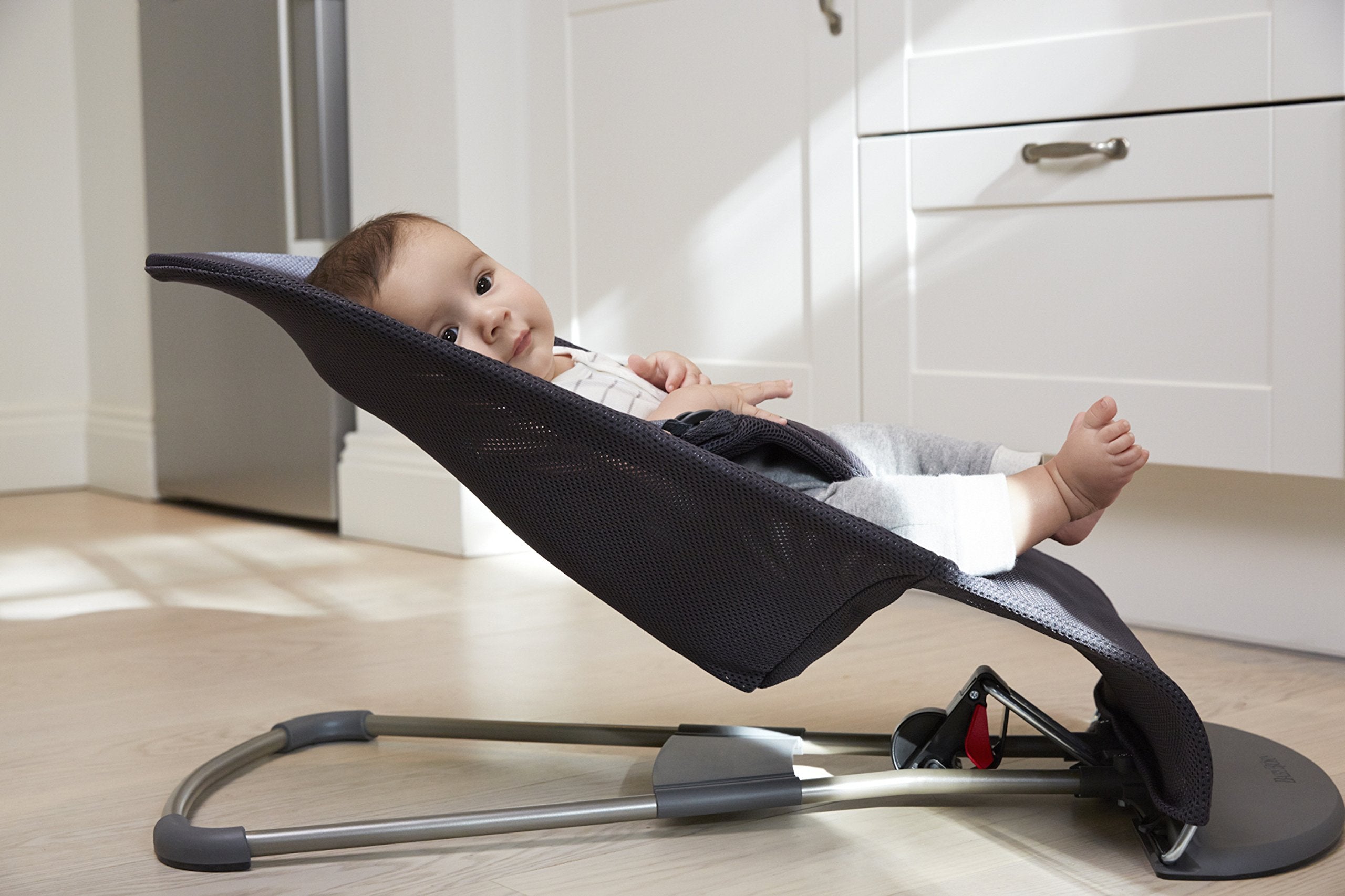 Fabric seat removed for washing enables fast cleanup between uses