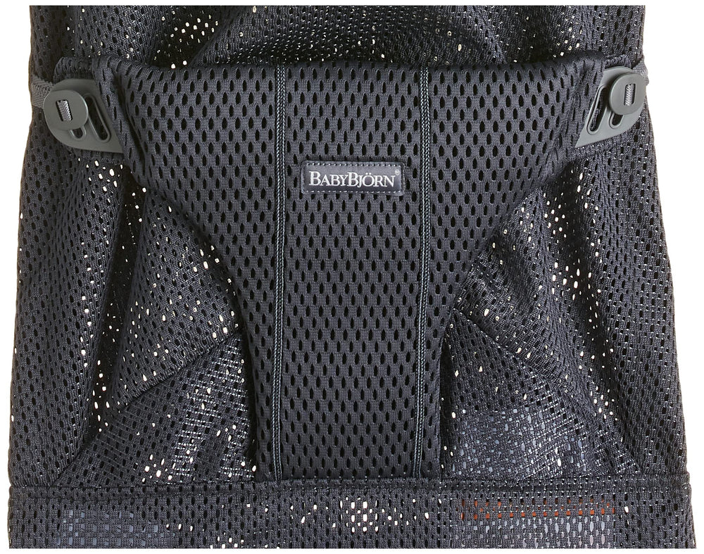 Removable fabric seat detached from bouncer frame for easy cleaning