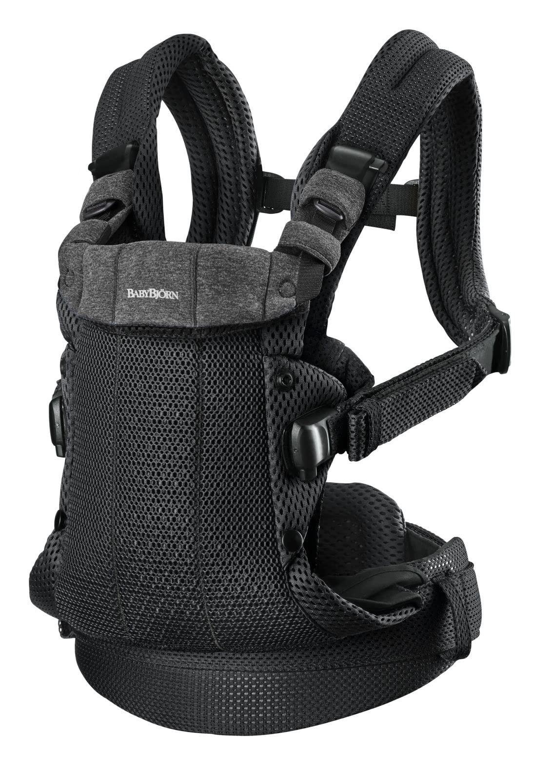 BabyBjörn Harmony front view shows ergonomic design for comfortable everyday wear.