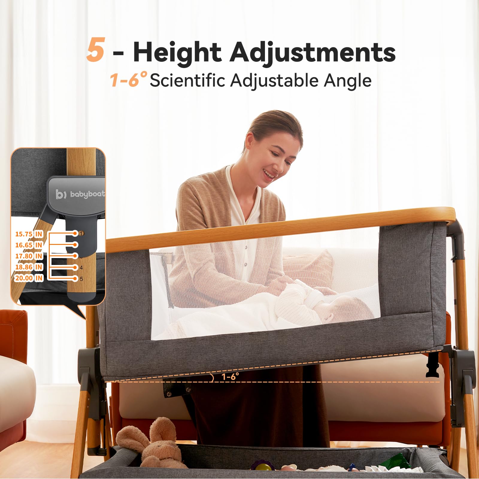 babyboat Cozy2 casters-mobility enables easy moving between rooms.