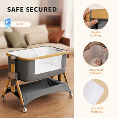 babyboat Cozy2 height-adjustments provide customizable sleep height for parents.