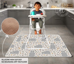Babyboet Splat Mat with anti-slip backing keeps mat flat during messy meals.