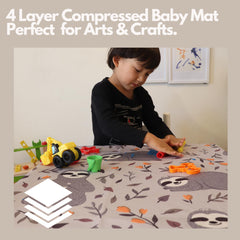 Babyboet Splat Mat square 51x51 inches provides ample coverage.