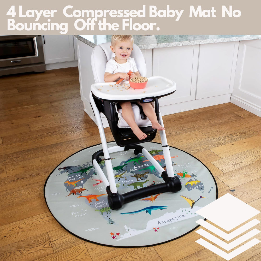 BABYBOET Splat Mat's four-layer waterproof design guards against meal messes.