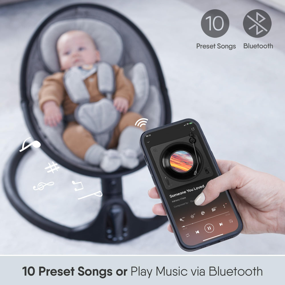 BabyBond remote-control enhances easy operation from sofa.