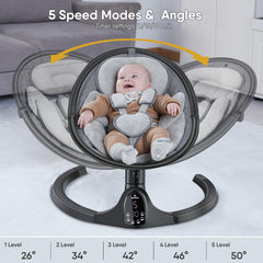 BabyBond baby swing seat-positions guides multi-position seating for growing babies comfort.