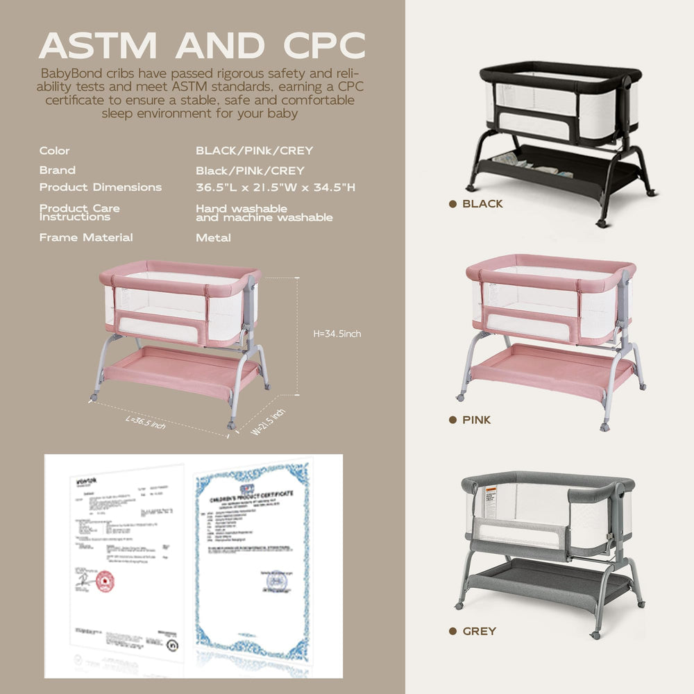 BabyBond bassinet machine-washable components support hygienic care between uses.