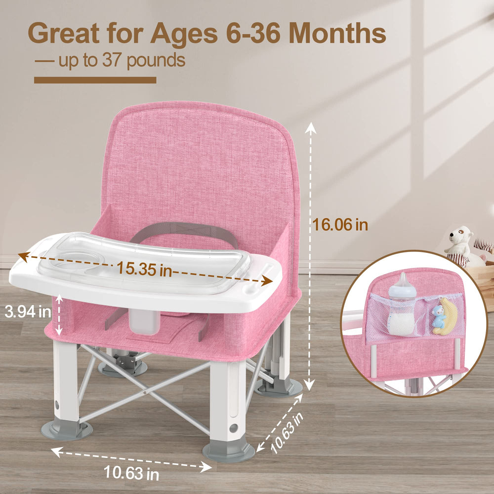 BabyBond booster seat ready for indoor and outdoor use in pink