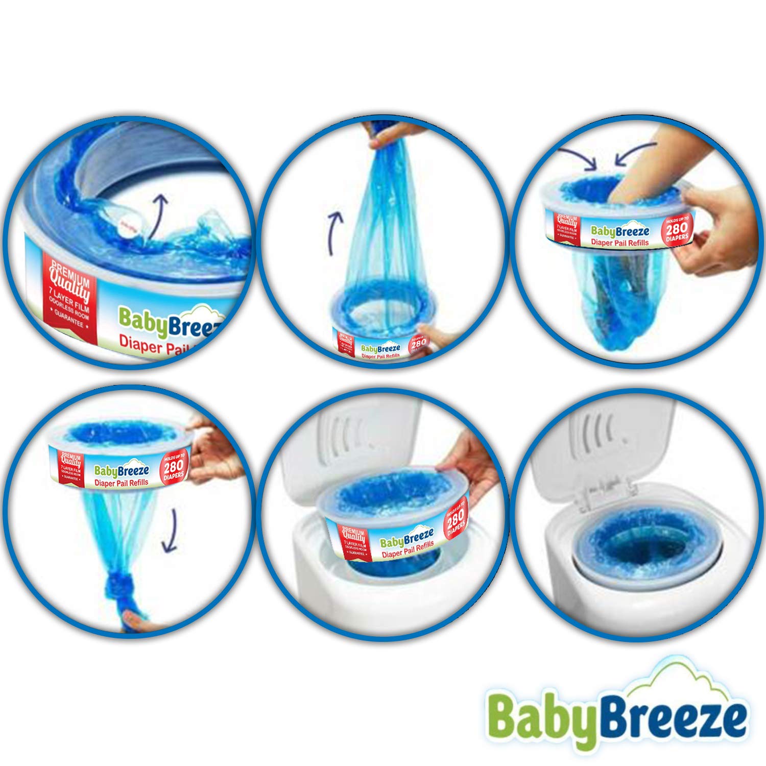 BabyBreeze guaranteed-fit with Playtex Diaper Genie pails ensures reliable compatibility