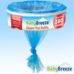 BabyBreeze refill holds up to 280 newborn diapers per cartridge.