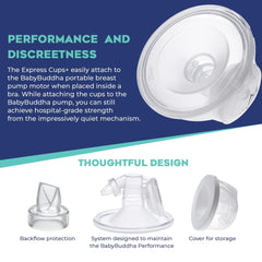 BabyBuddha Hands Free Milk Collection Cups hold 8 oz for milk storage